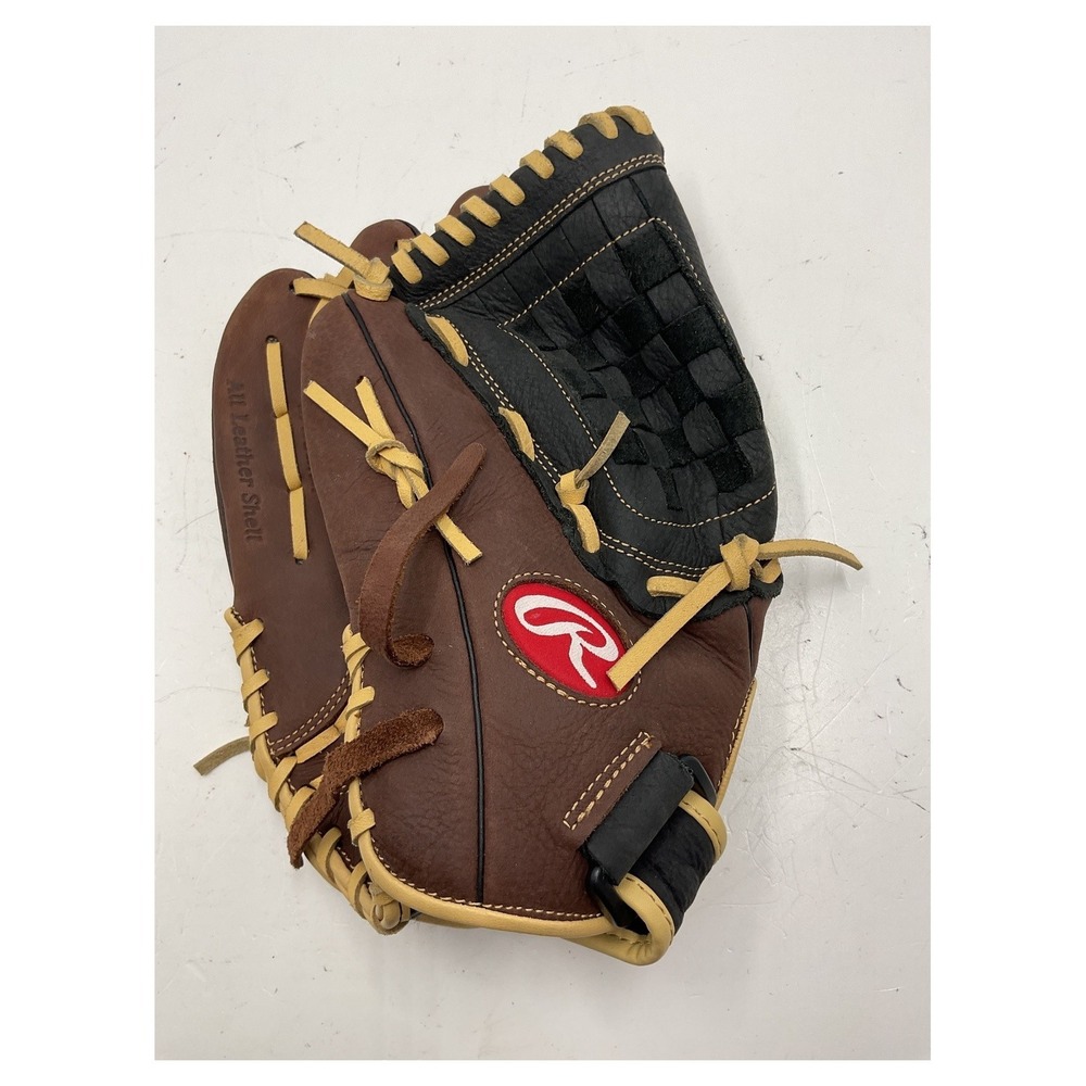 Rawlings RBG36BC 12.5" Baseball Glove All Leather Shell Basket Web RHT Brown